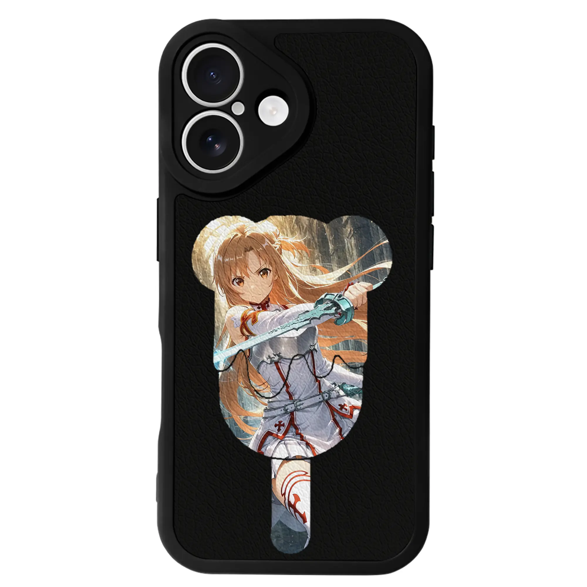 ソードアートオンライン グッズ アスナ - IPhone 16シリーズ対応 ・ シリコンスマホケース ・ レザー調 ・ 高精度フィット ・ 耐衝撃 ・ ワイヤレス充電対応 ・ 精密カット